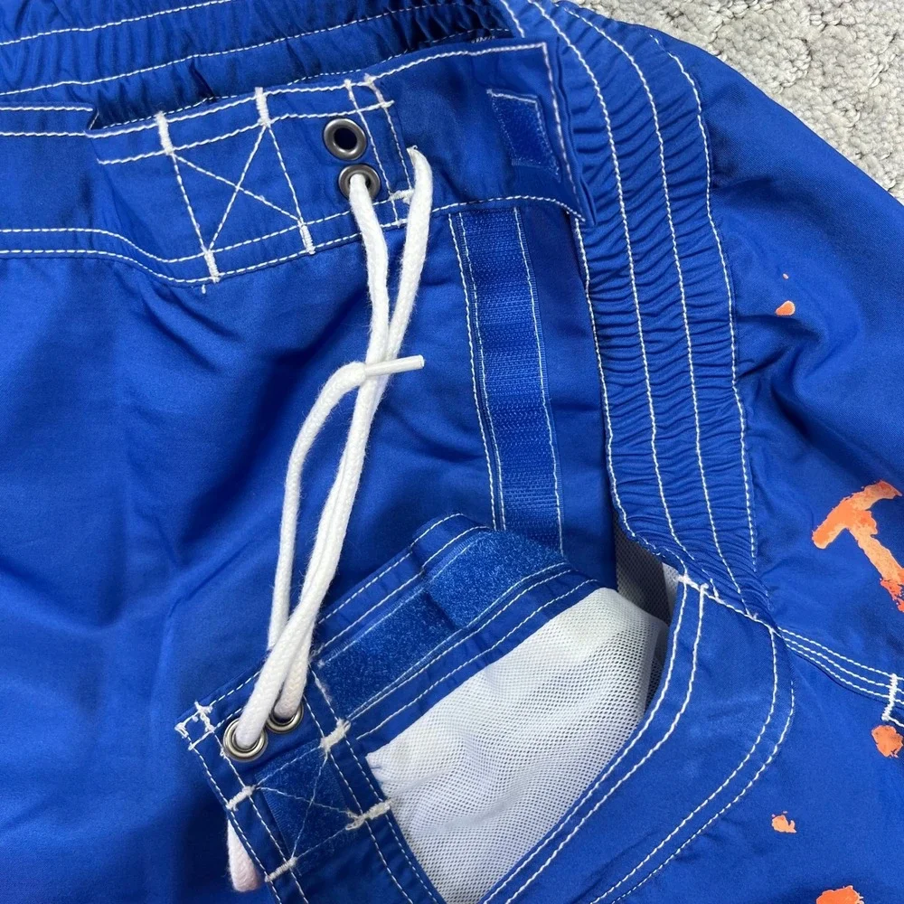 VINTAGE Polo Ralph Lauren Board Shorts Mens Large Blue Swim Trunks Surf Big Pony